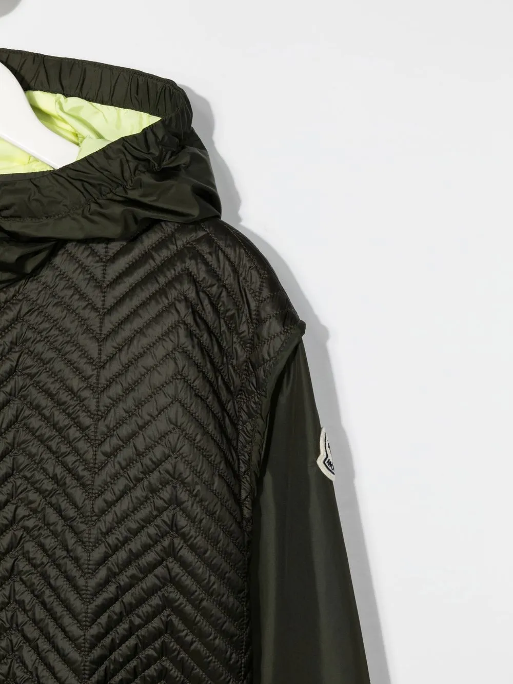 Moncler Belted Hooded Coat In Green