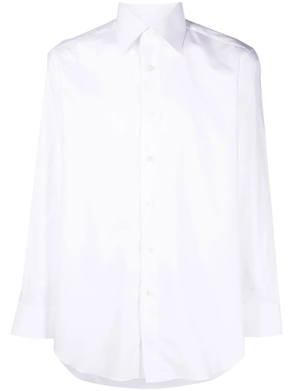 

Brioni camisa con cuello de pico y botones - Blanco