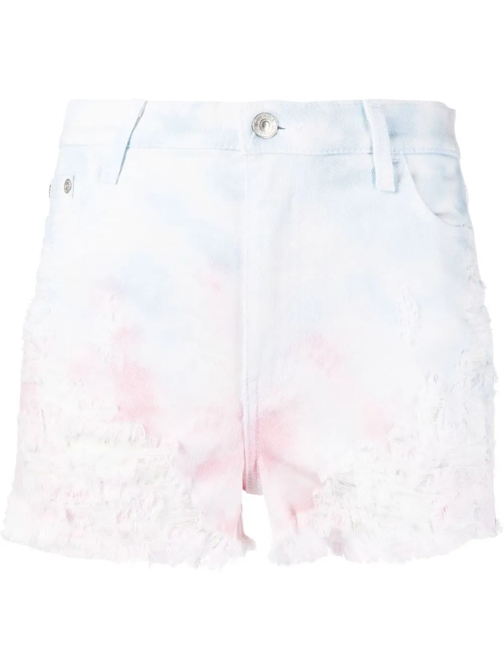 

Chiara Ferragni tie-dye distressed denim shorts - Blue