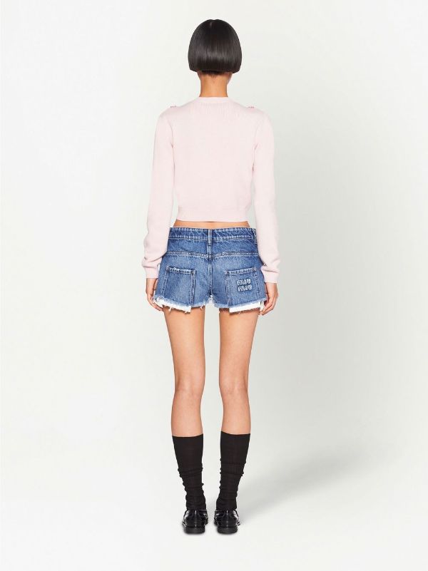 Miu Miu low-rise Denim Mini Shorts - Farfetch