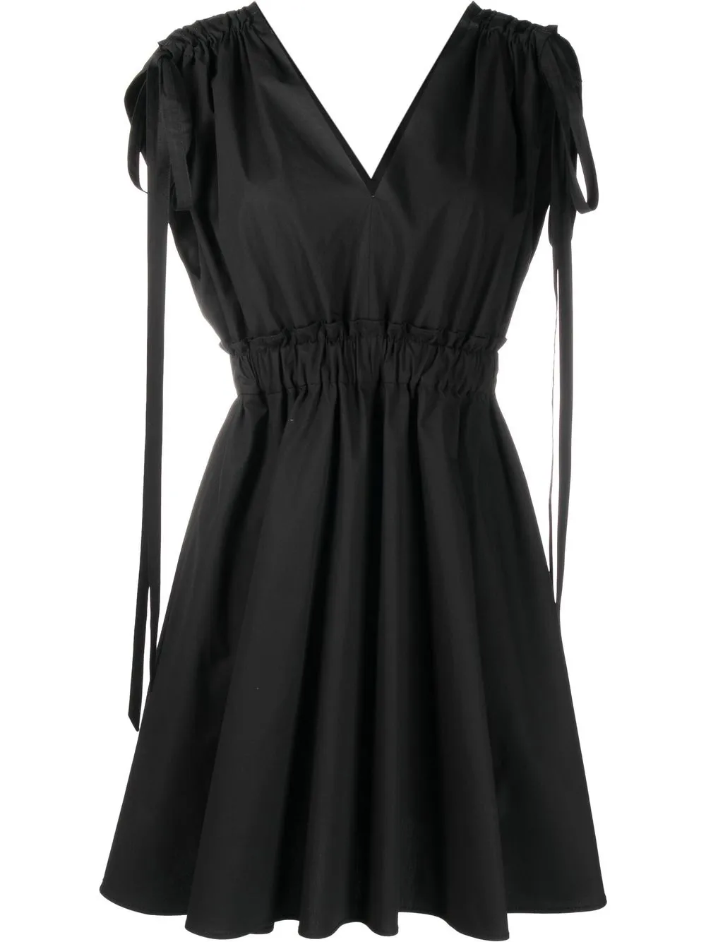 

RED Valentino tied sleeves flared dress - Black