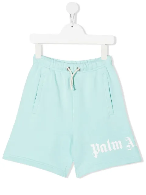 Palm Angels Kids logo-print drawstring track shorts
