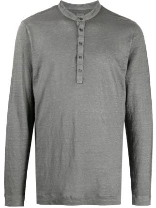 120% Lino long-sleeve Linen T-shirt - Farfetch