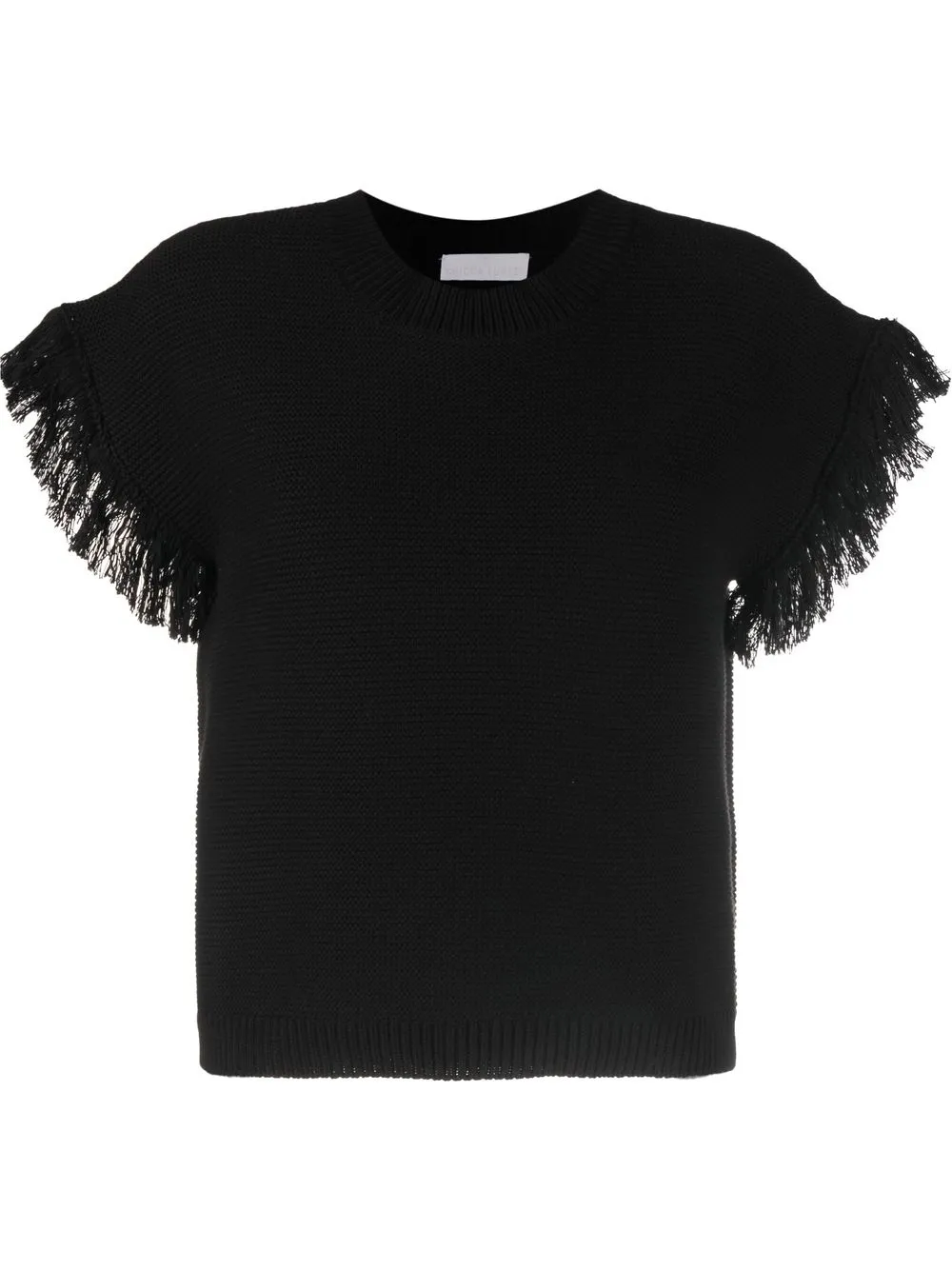 

Chicca Lualdi fringe-detail knitted top - Black