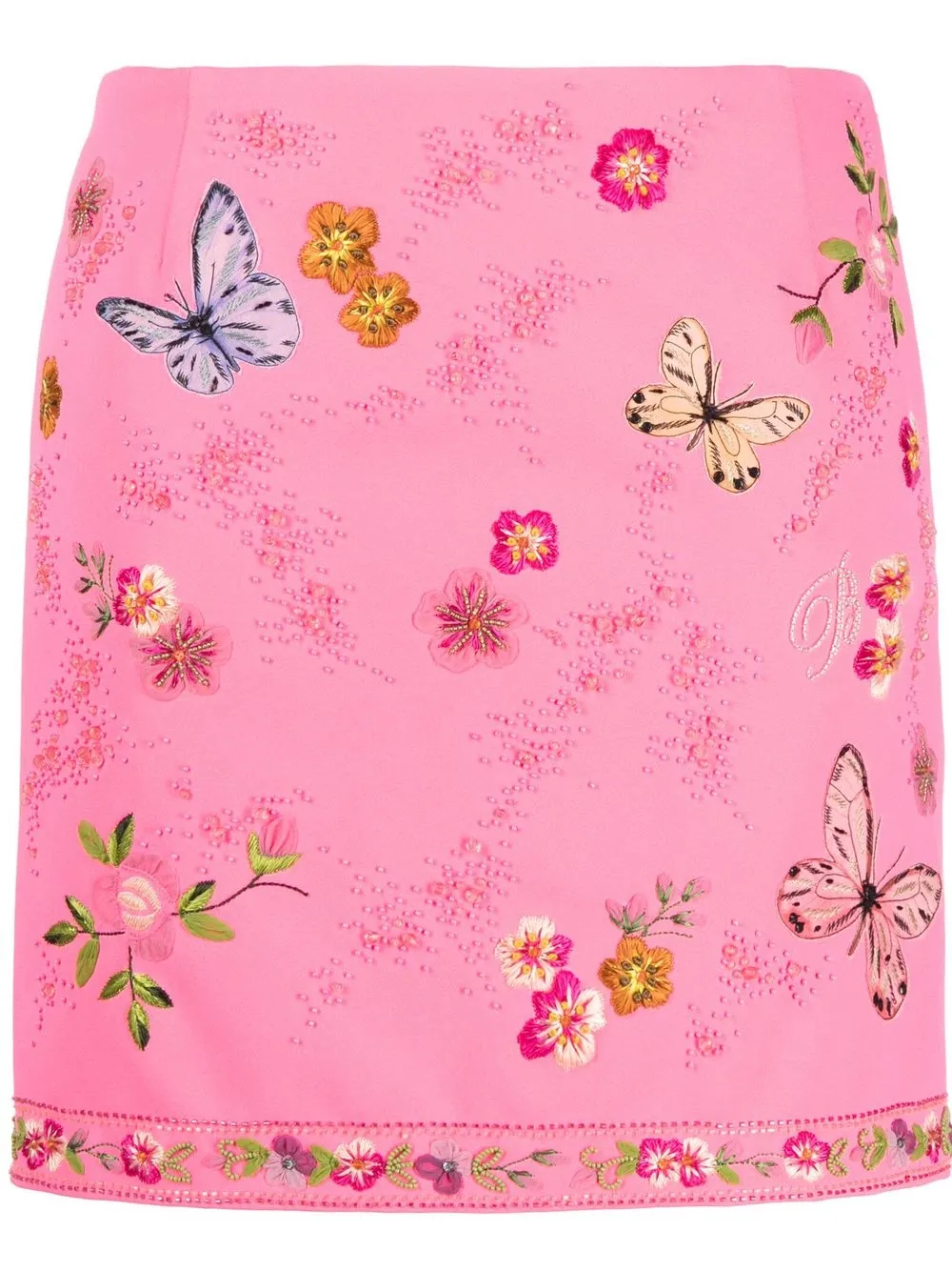 

Blumarine butterfly embroidered skirt - Pink