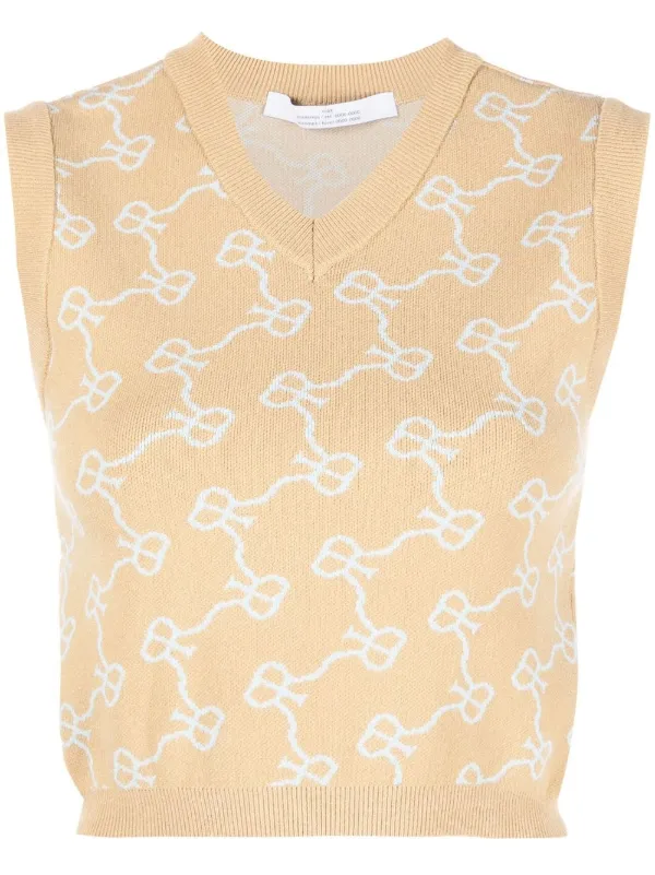 Rokh Monogram Pattern Knitted Vest - Farfetch