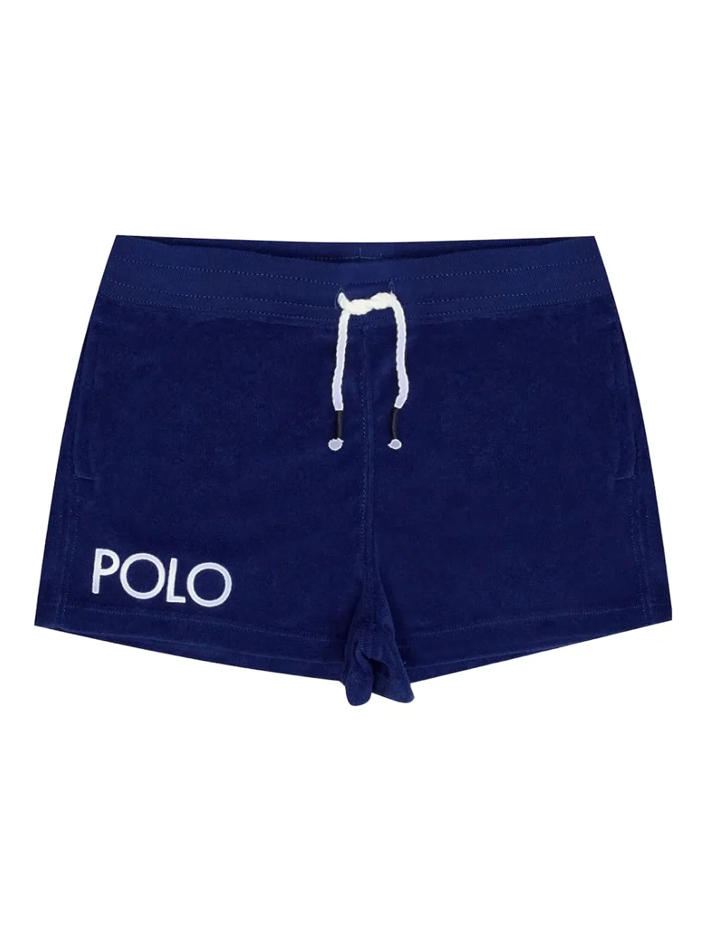 Polo Ralph Lauren Logo-embroidered Velour Shorts In Blue