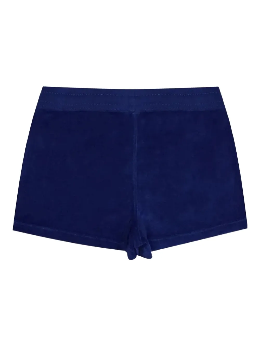 Polo Ralph Lauren Logo-embroidered Velour Shorts In Blue