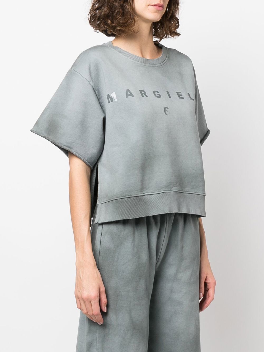 MM6 Maison Margiela logo-print detail T-shirt Women