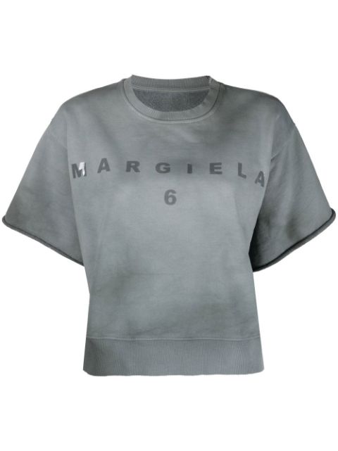 MM6 Maison Margiela logo-print detail T-shirt Women