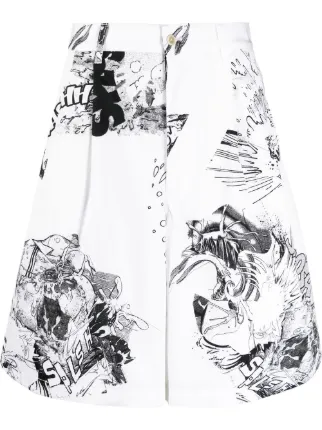 Comme Des Garçons Shirt x Christian Marclay ワイドショートパンツ Comme Des Garçons Shirt x Christian Marclay ワイドショートパンツ