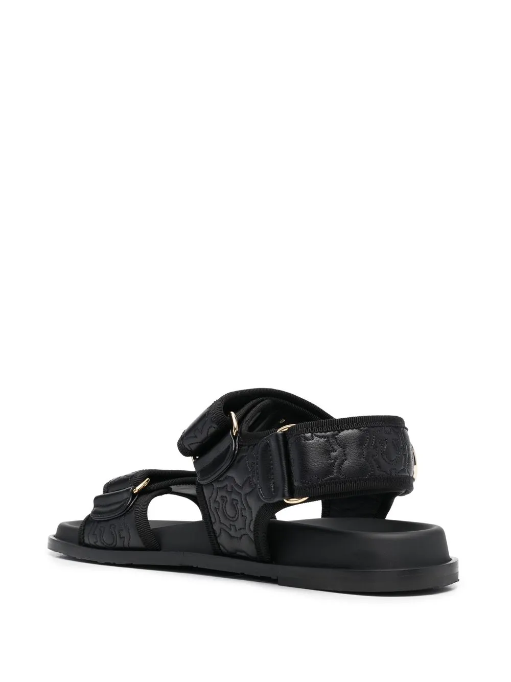 Ferragamo logo-plaque detail sandals Black