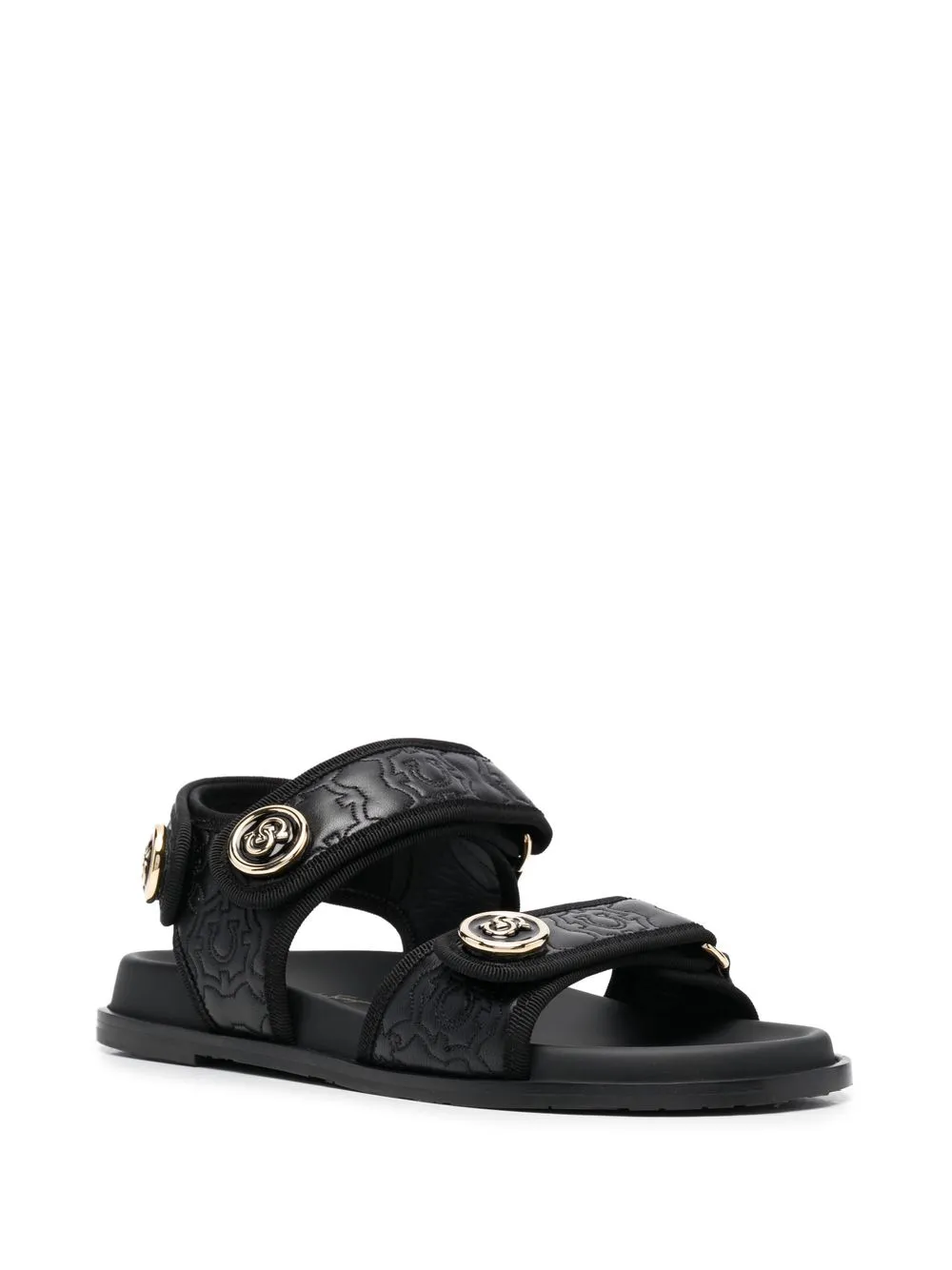 Ferragamo logo-plaque detail sandals Black