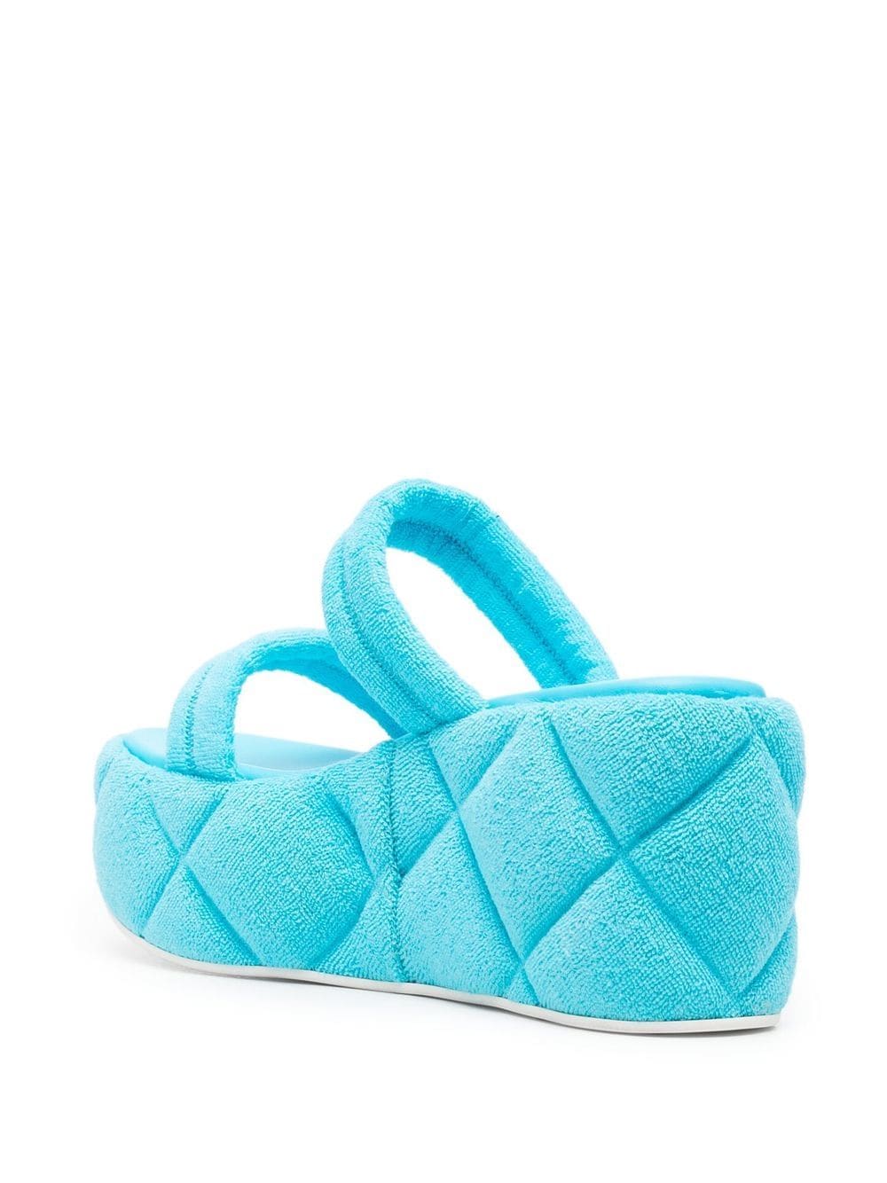 Shop Le Silla Quilted-effect Platform Sandals In Blau