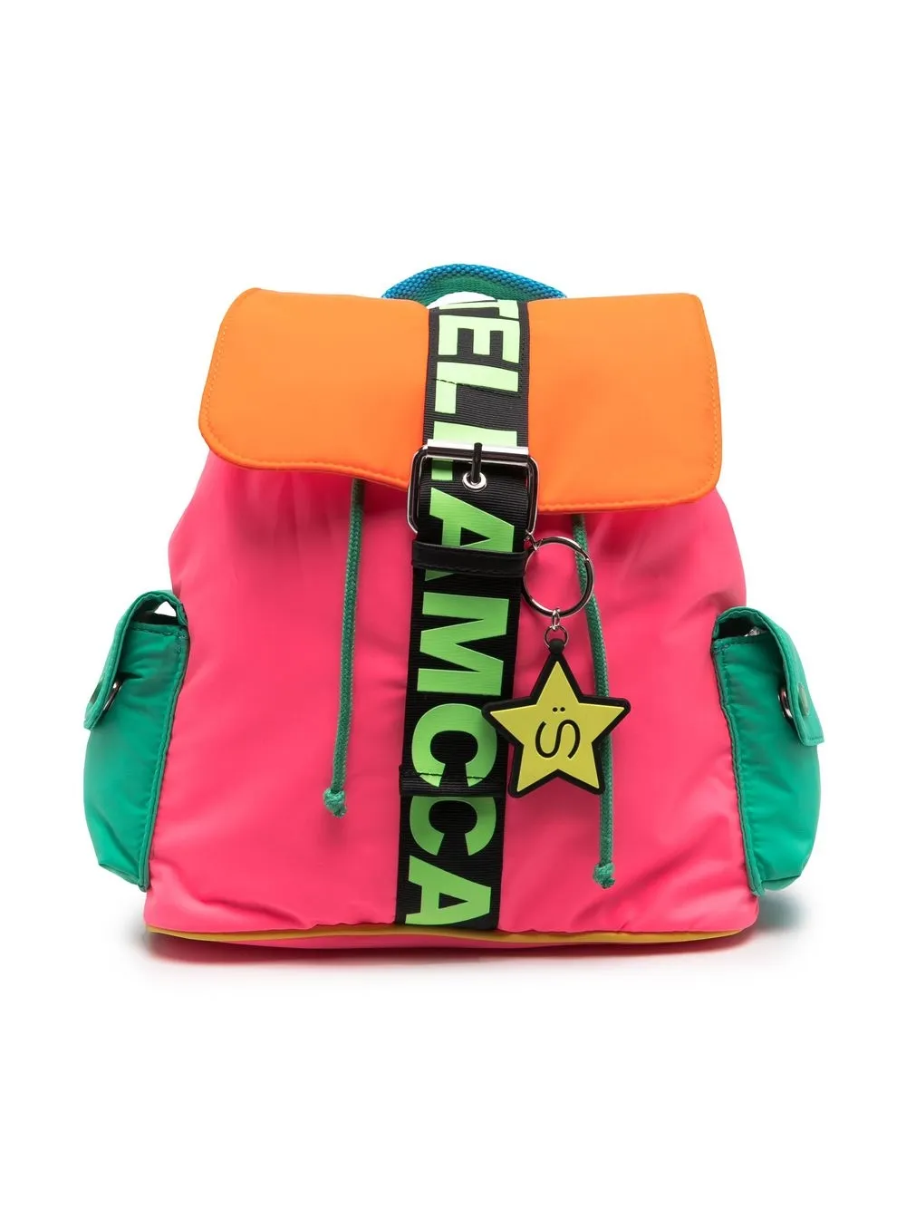 

Stella McCartney Kids mochila con diseño color block y logo - Rosado