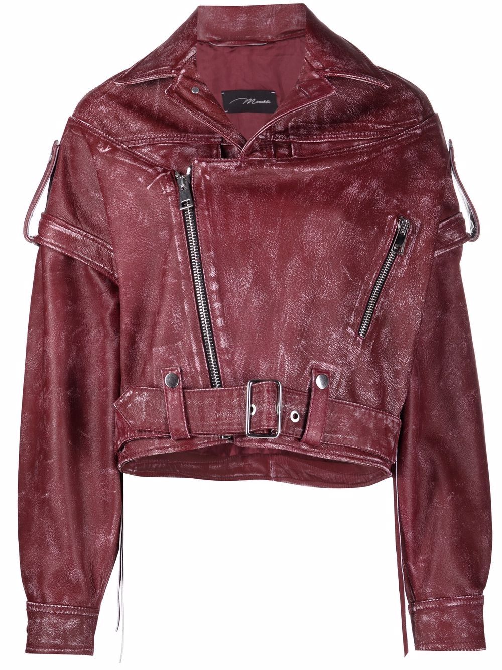 Manokhi oversized-fit biker jacket - Red