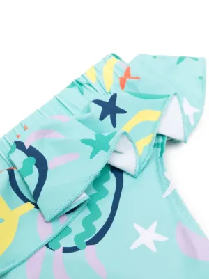 新品★ステラマッカートニー★バイカラーホルターネック ワンピース水着★MLブルー Stella McCartney Kids（ステラ・マッカートニー・キッズ