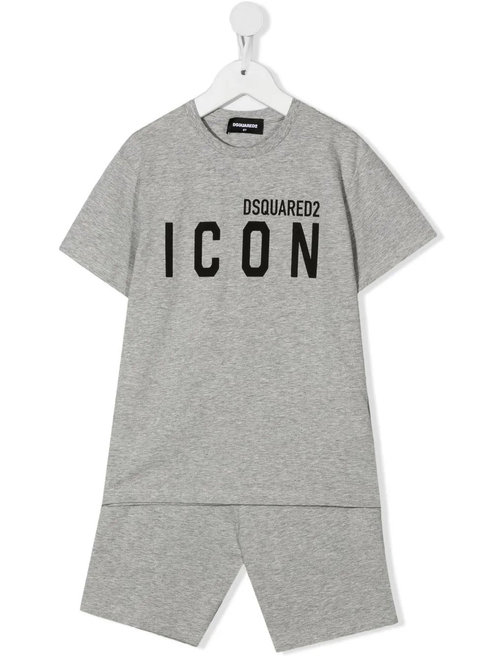 Dsquared2 Teen Logo-print Cotton Shorts Set In Grey