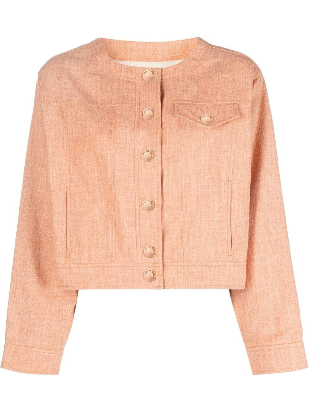 See By Chloé Cropped cotton-linen Jacket - Farfetch