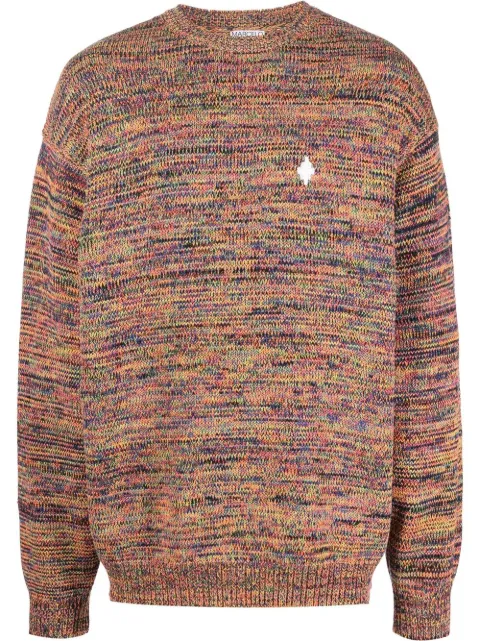 COUNTY OF MILAN logo-embroidered mélange knitted jumper