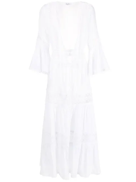 Charo Ruiz Ibiza floral-lace embroidered V-neck dress