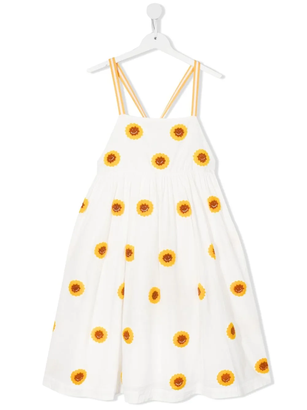 

Stella McCartney Kids vestido con girasoles bordados - Blanco