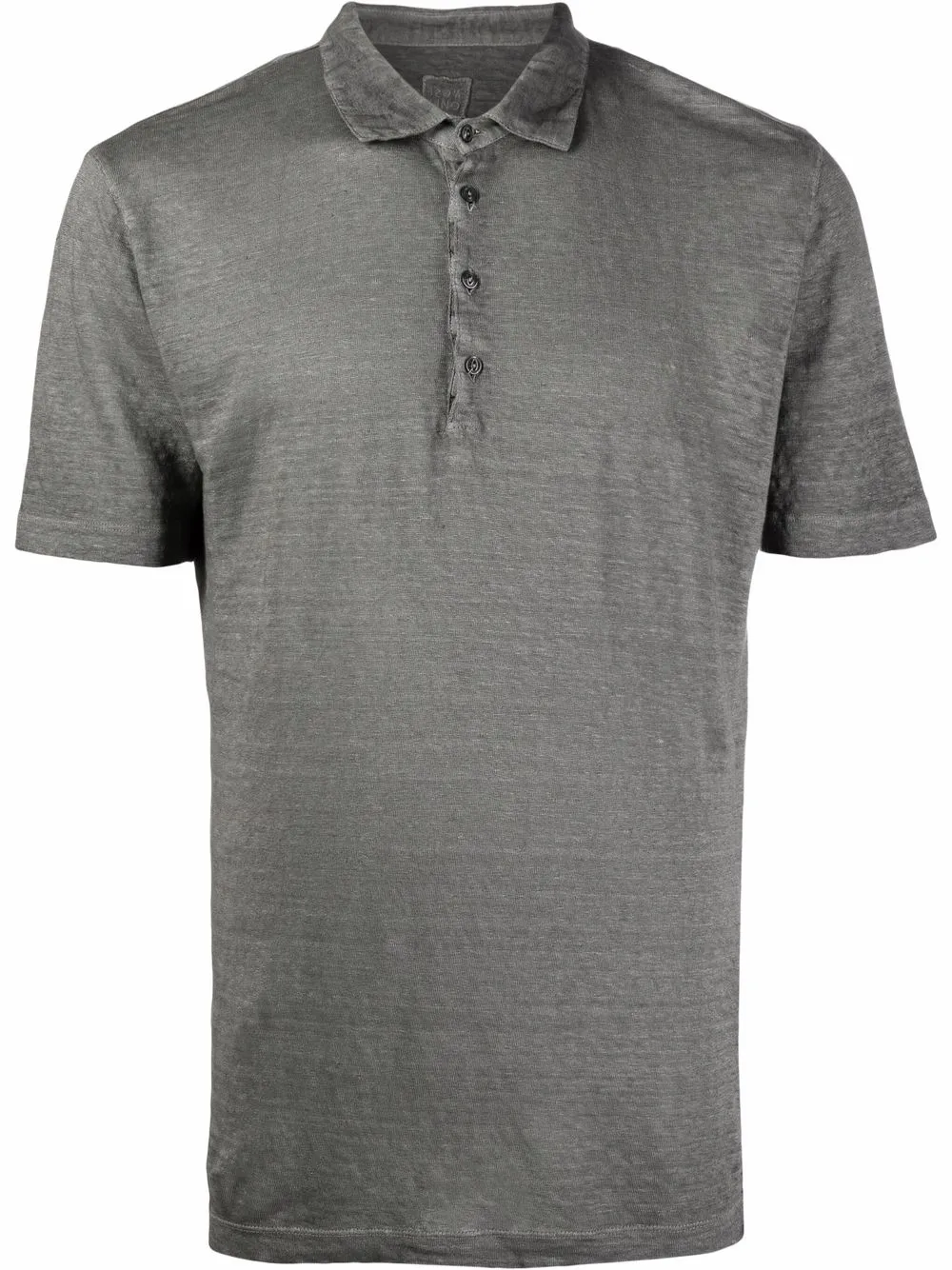 

120% Lino playera tipo polo con motivo suave - Gris