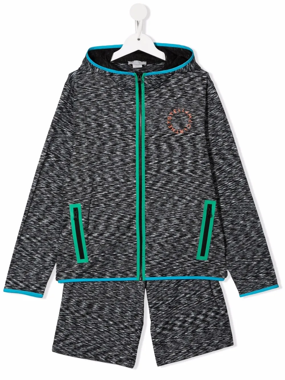 

Stella McCartney Kids traje deportivo con ribetes en contraste - Negro