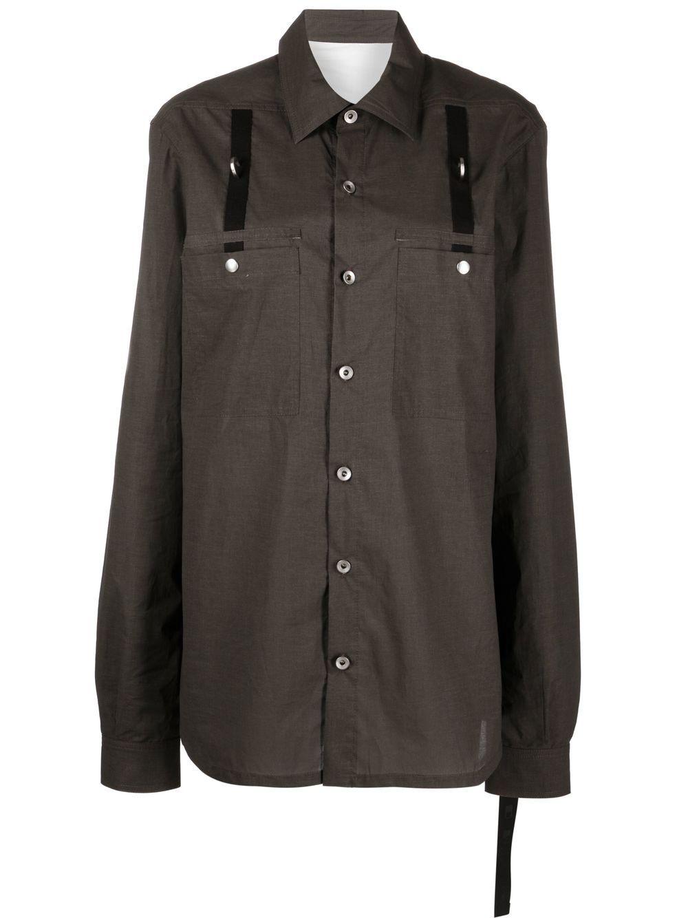 

Rick Owens DRKSHDW camisa con botones y borla - Gris