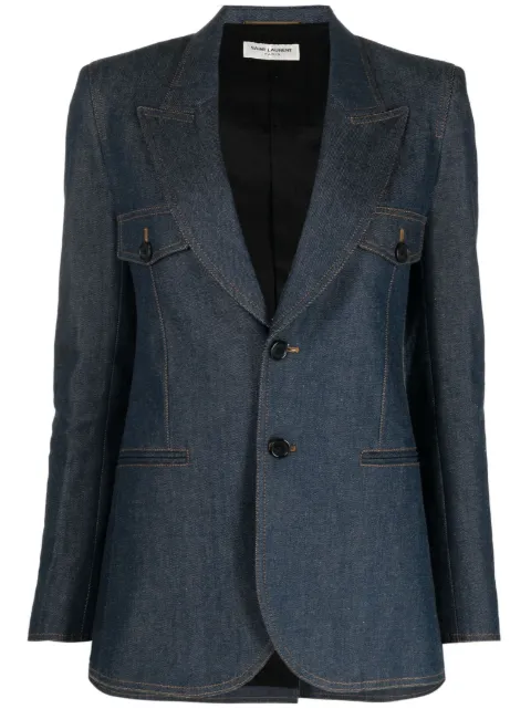 Saint Laurent single-breasted denim blazer