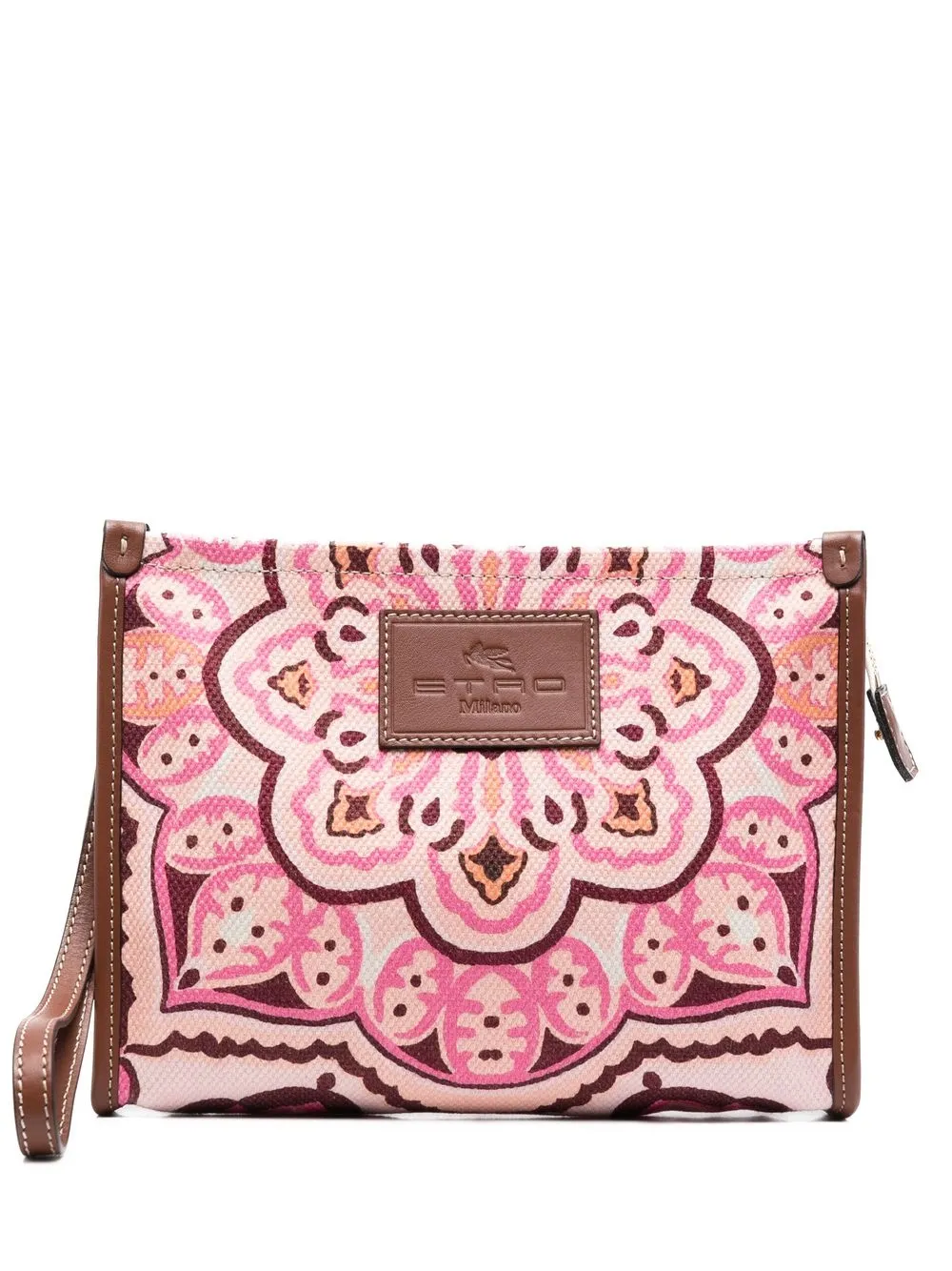 paisley-print logo clutch bag