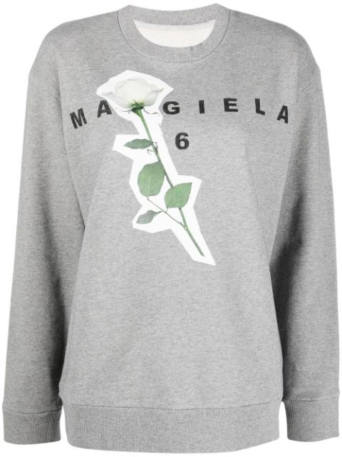 MM6 Maison Margiela logo-print detail sweatshirt Women