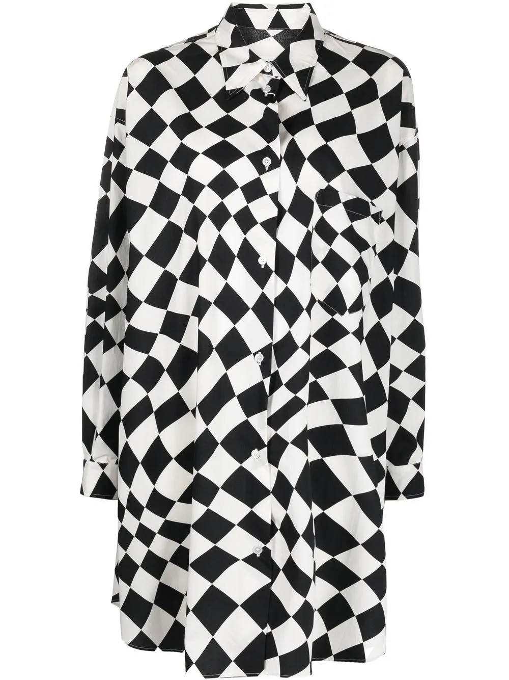 MM6 MAISON MARGIELA WARP CHECK-PRINT SHIRT DRESS