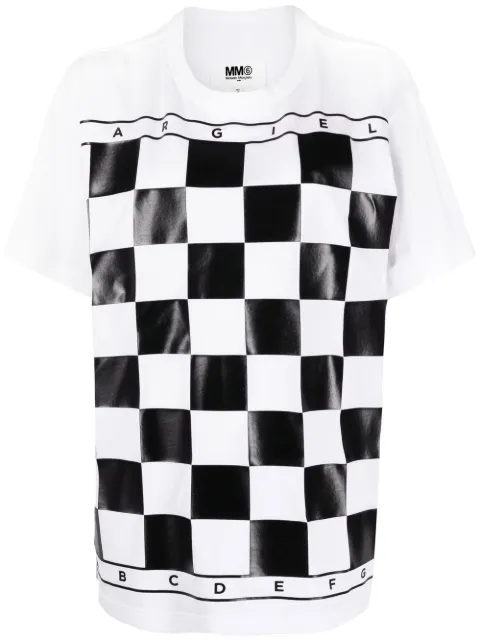 MM6 Maison Margiela checked short-sleeve T-shirt