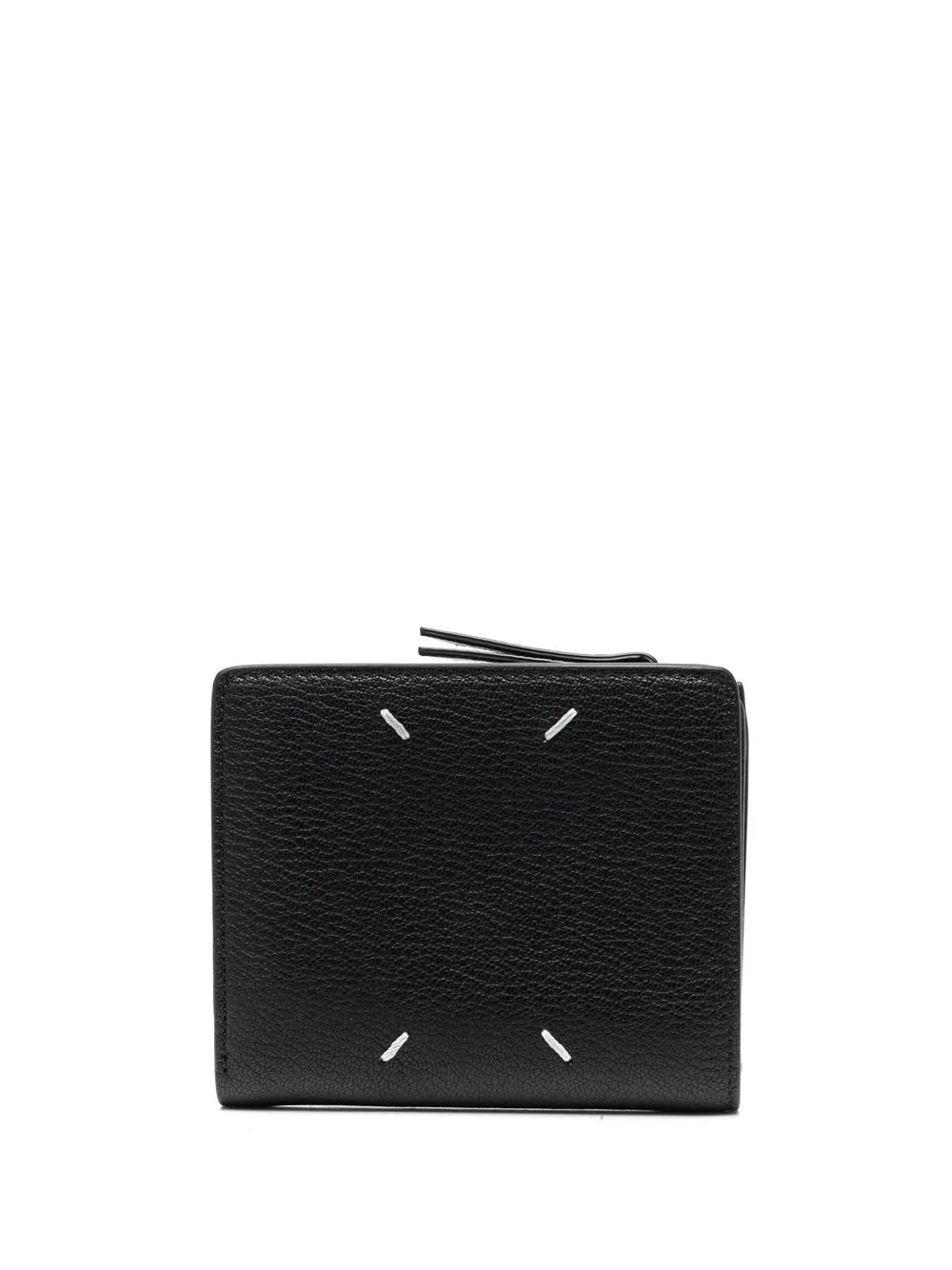 Shop Maison Margiela Four-stitch Leather Wallet In Black