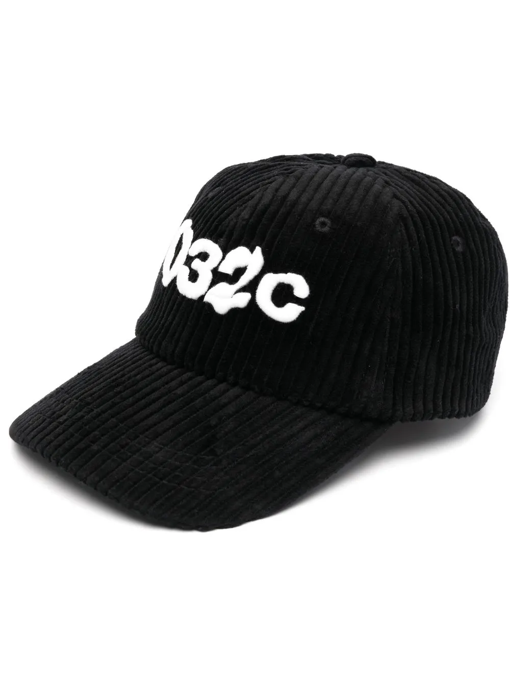 

032c logo embroidered corduroy cap - Black