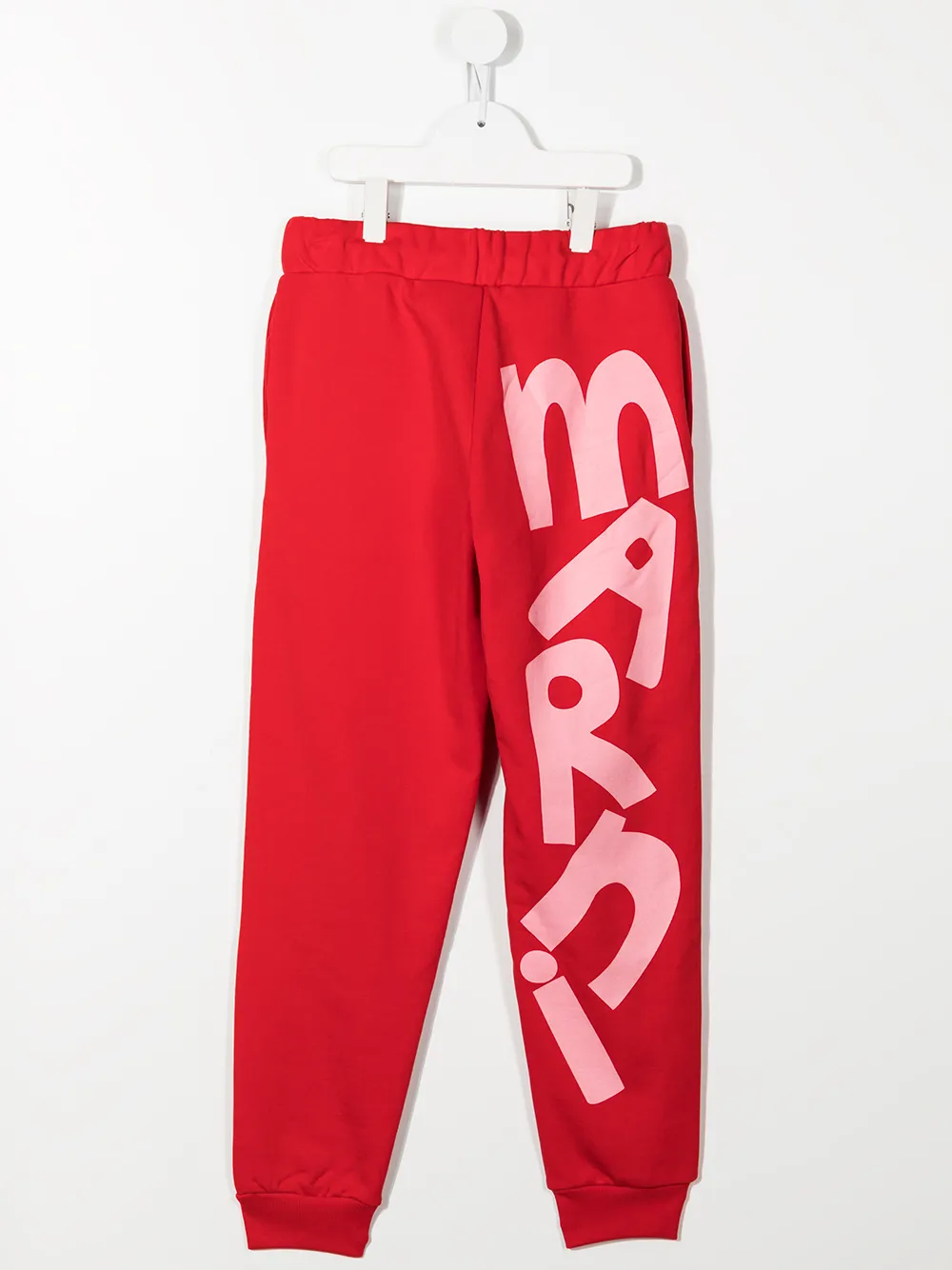 Shop Marni Logo-print Sweatpants In Red