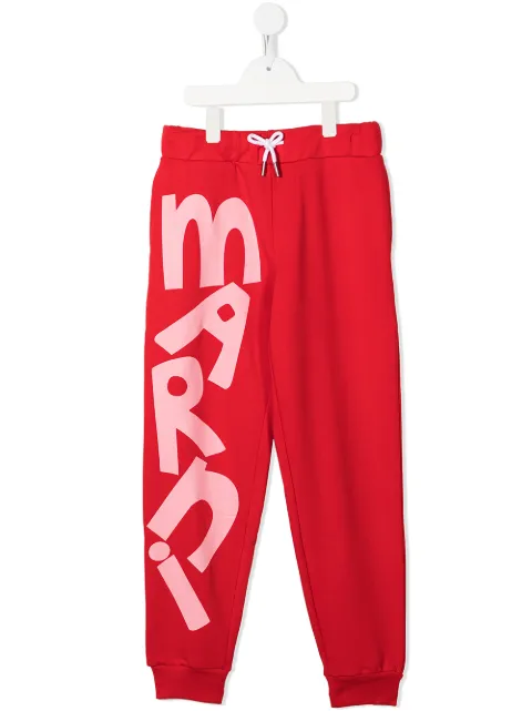 Marni Kids pants con logo estampado