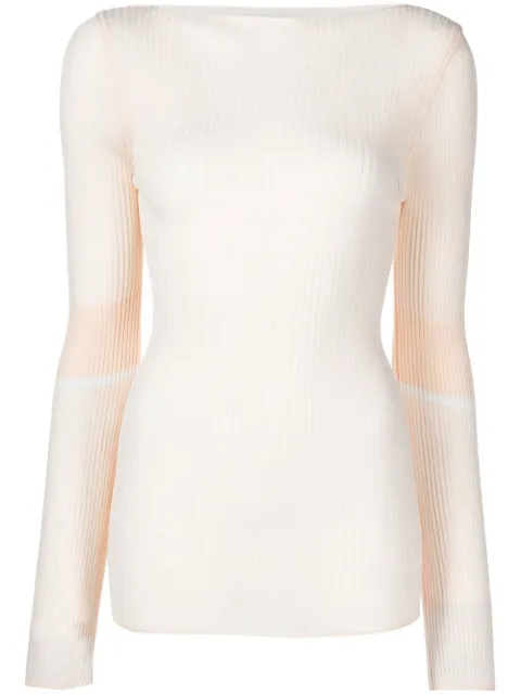 Low Classic ribbed knit boat-neck knitted top
