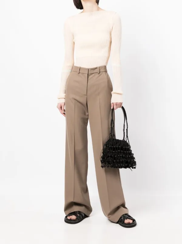 Low Classic ボートネックニットトップ | ニュートラル | FARFETCH JP LOW CLASSIC ボートネックニット ミント