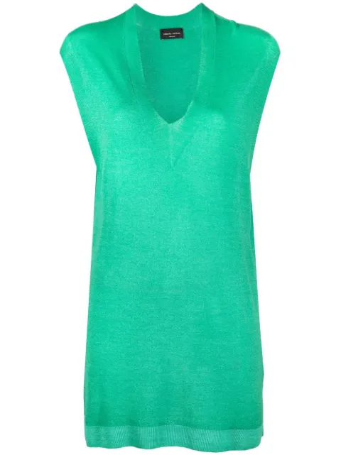 Roberto Collina Maglione smanicato con scollo a V
