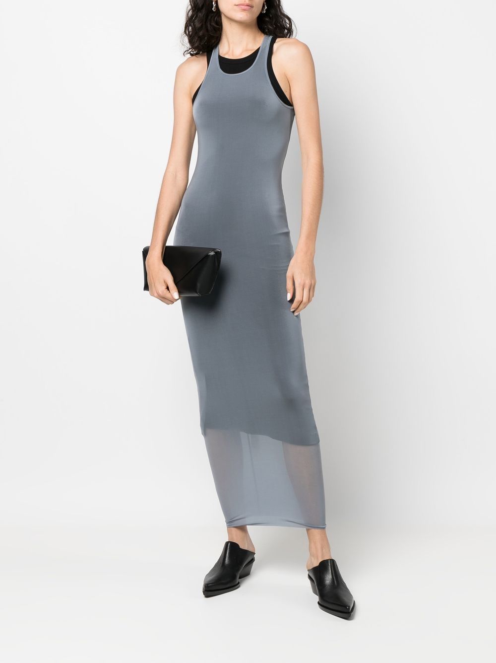 Rick Owens Mouwloze midi-jurk - Blauw