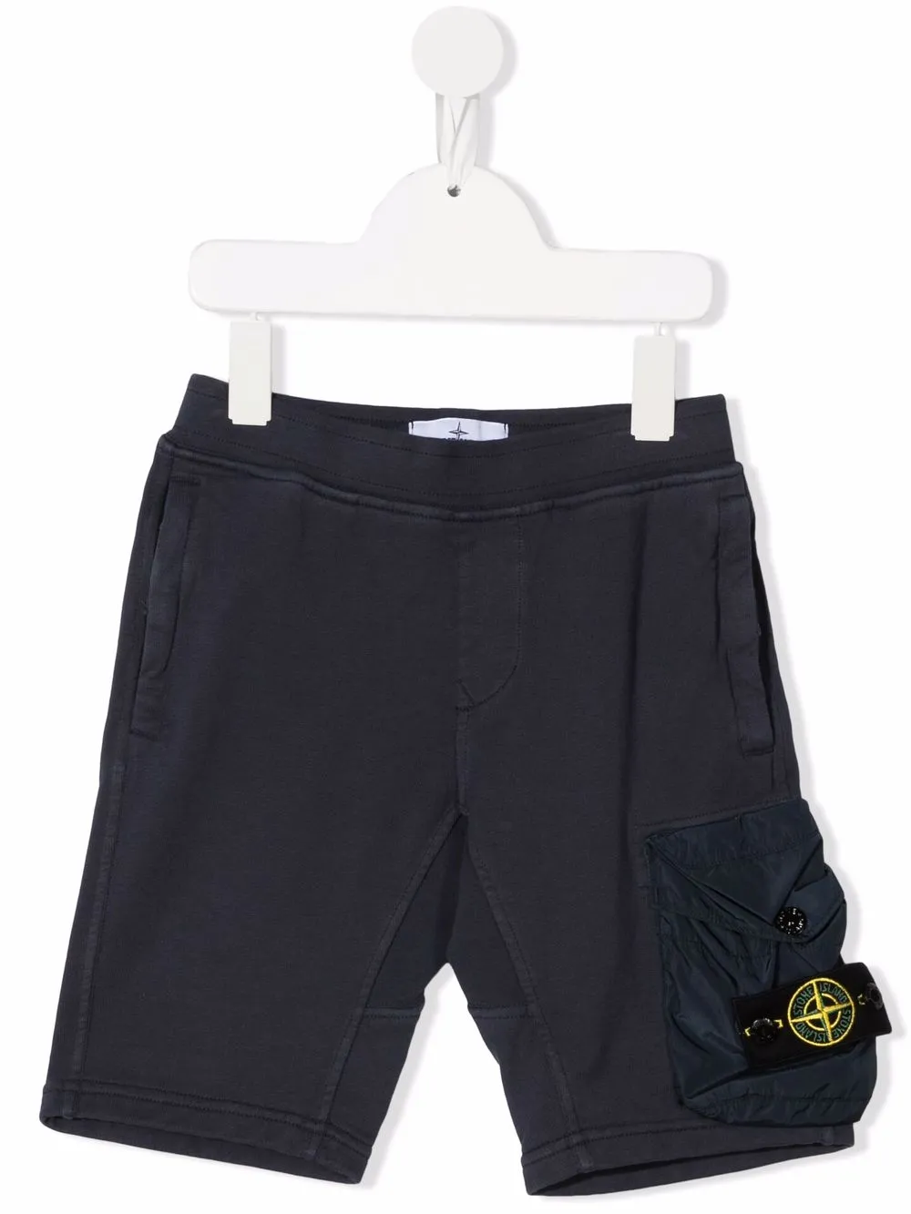 

Stone Island Junior shorts con parche del logo lateral - Azul