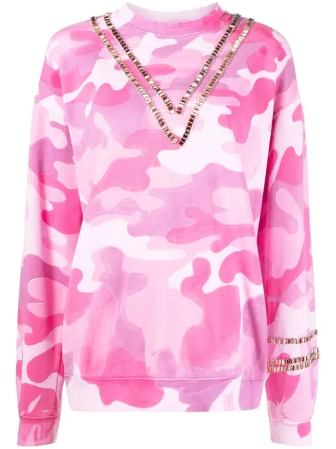 Collina Strada camouflage-print crystal-embellished sweatshirt 