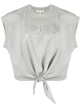 Michael Michael Kors Tie Front Cropped Top - Farfetch