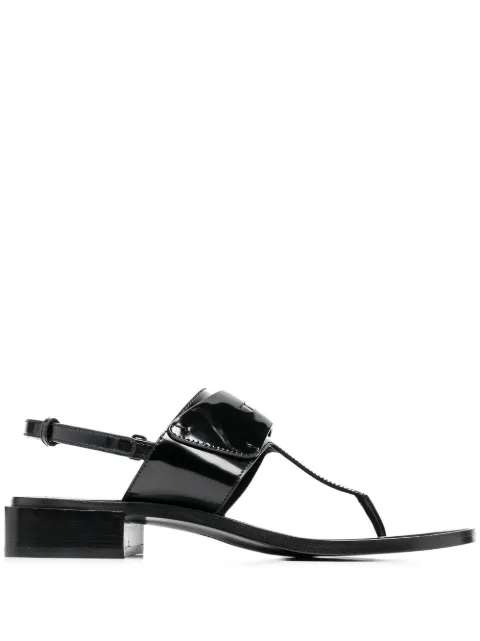 Ferragamo logo-plaque detail thong sandals