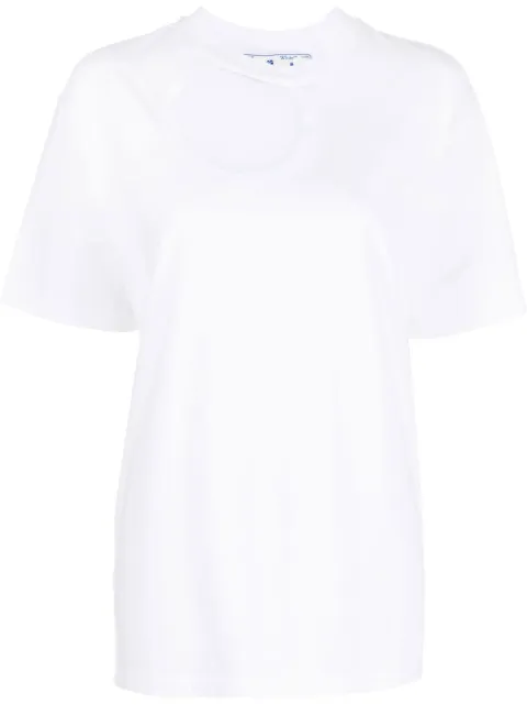 Off-White T-Shirt mit Cut-Outs