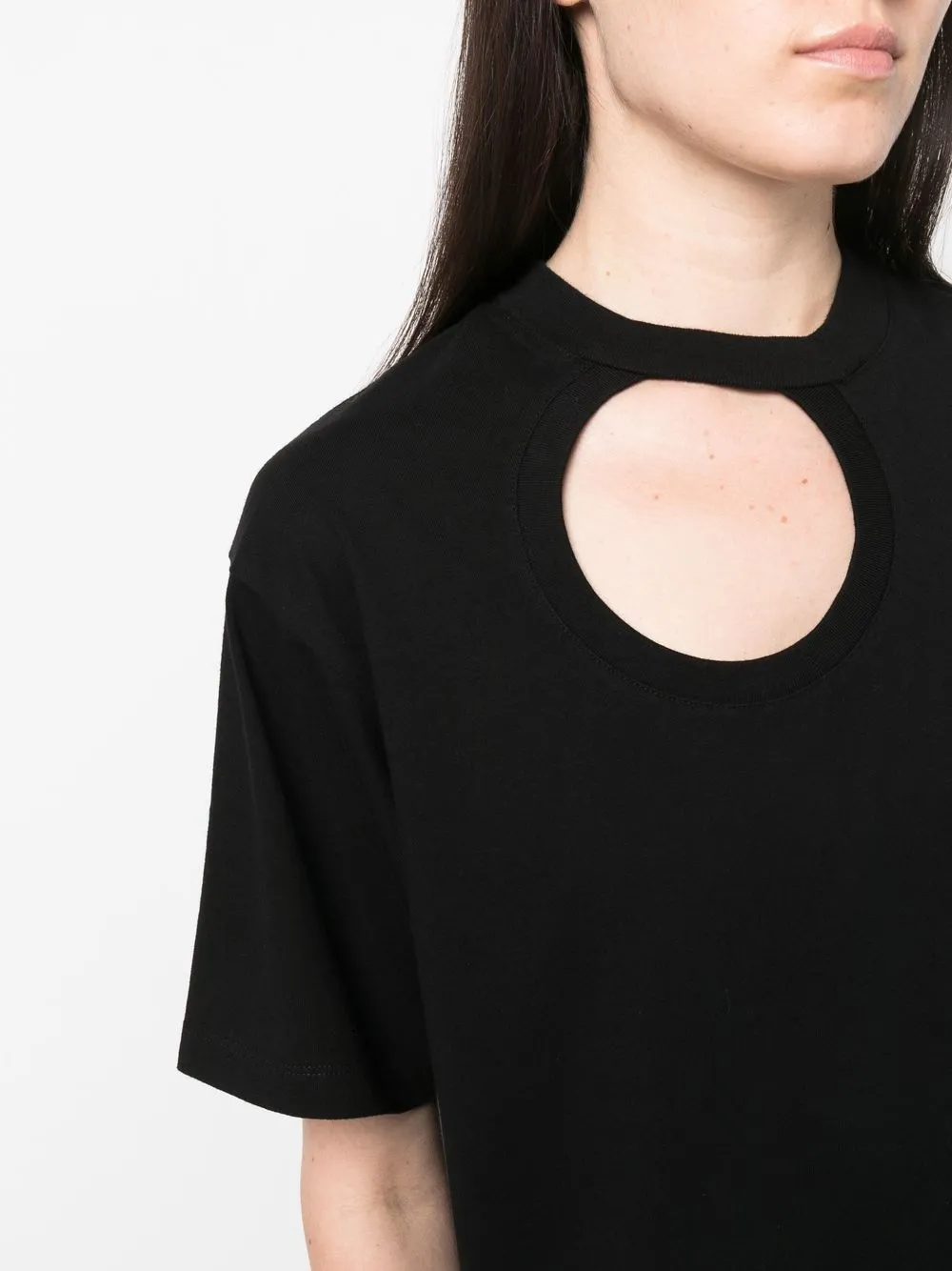 Off-White T-shirt met uitgesneden details Zwart