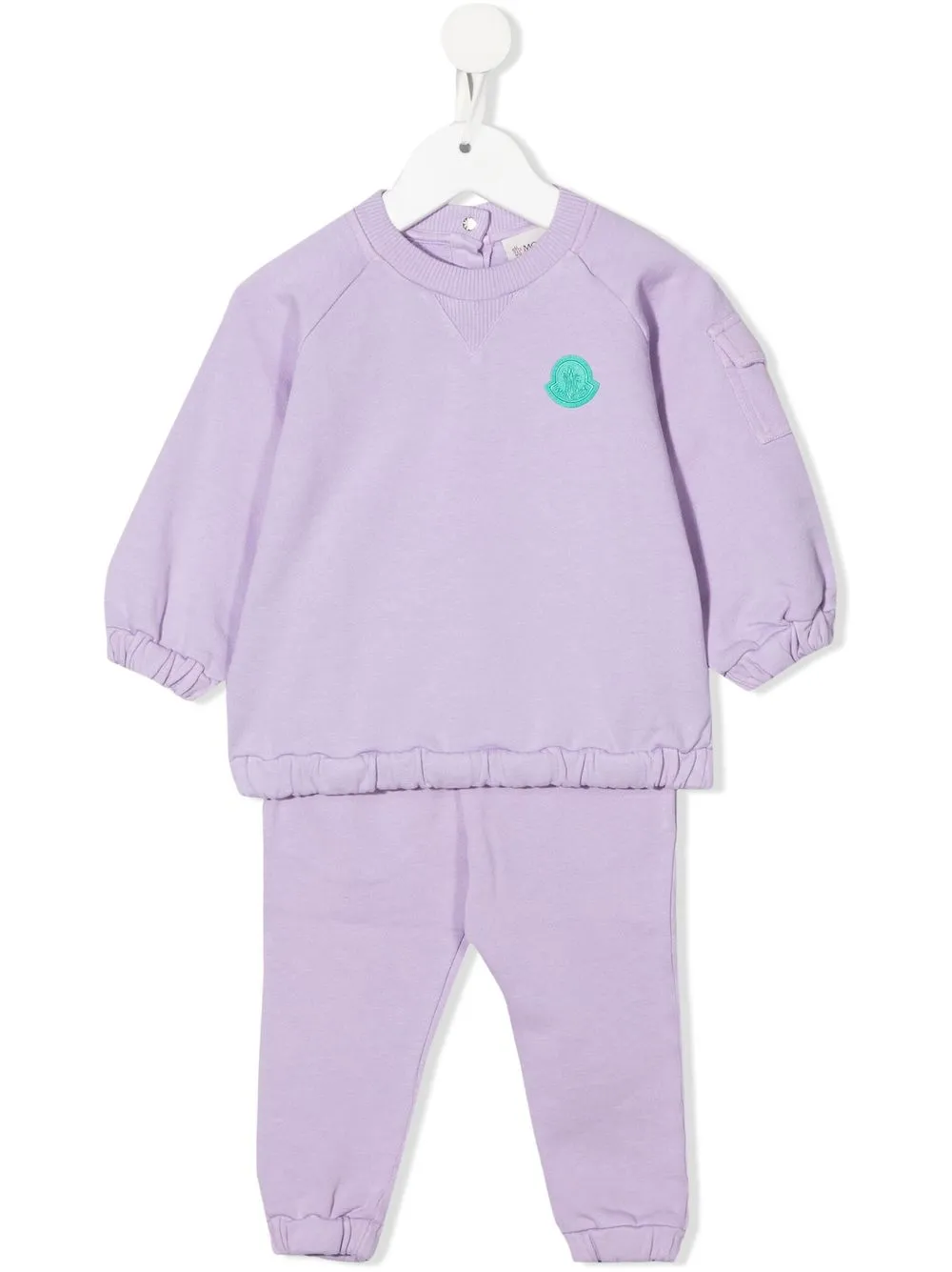 

Moncler Enfant traje deportivo con parche del logo - Morado