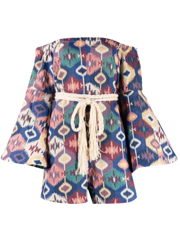TU LIZE' geometric-print Playsuit 